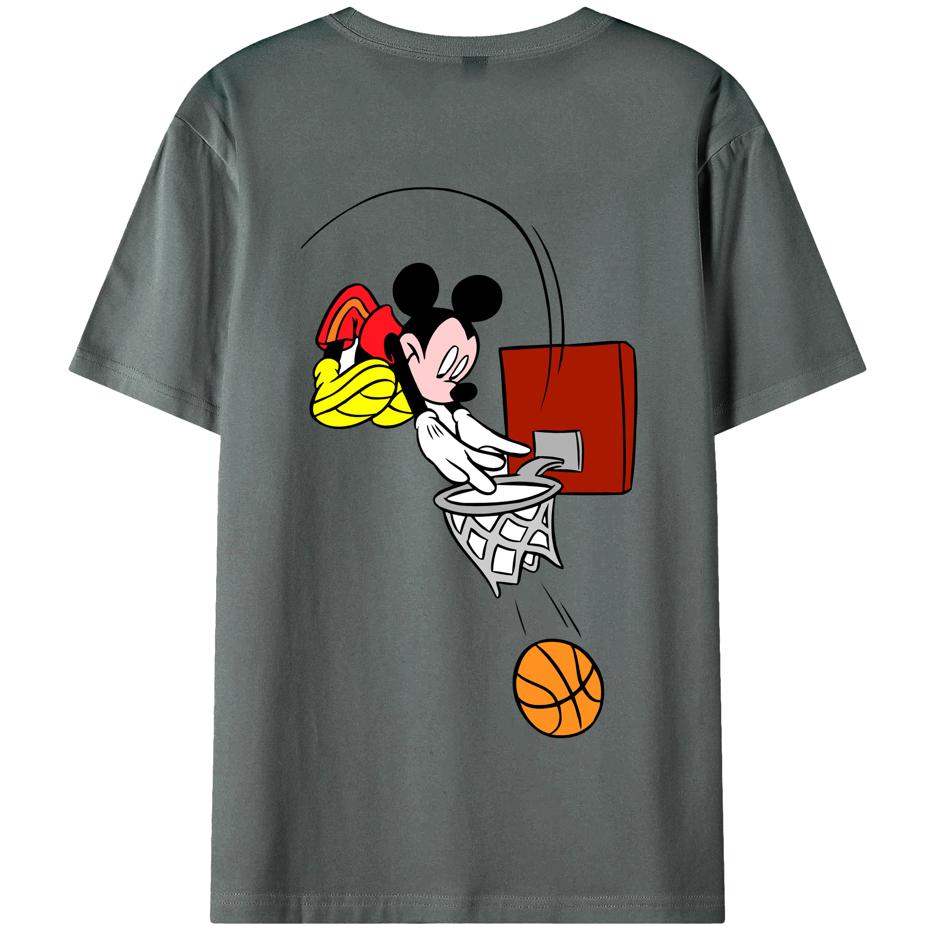 （画像用） ミッキーマウス Mickey Mouse 綿100％半袖Tシャツ（背面プリント）